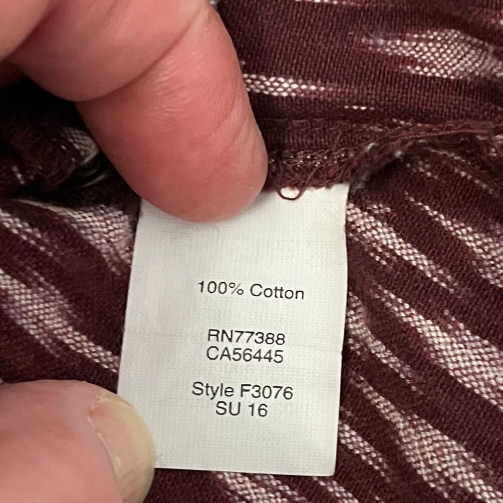 Madewell Maroon Ikat Print Tied Straps Shift Dress, Size Large - Picture 7 of 10